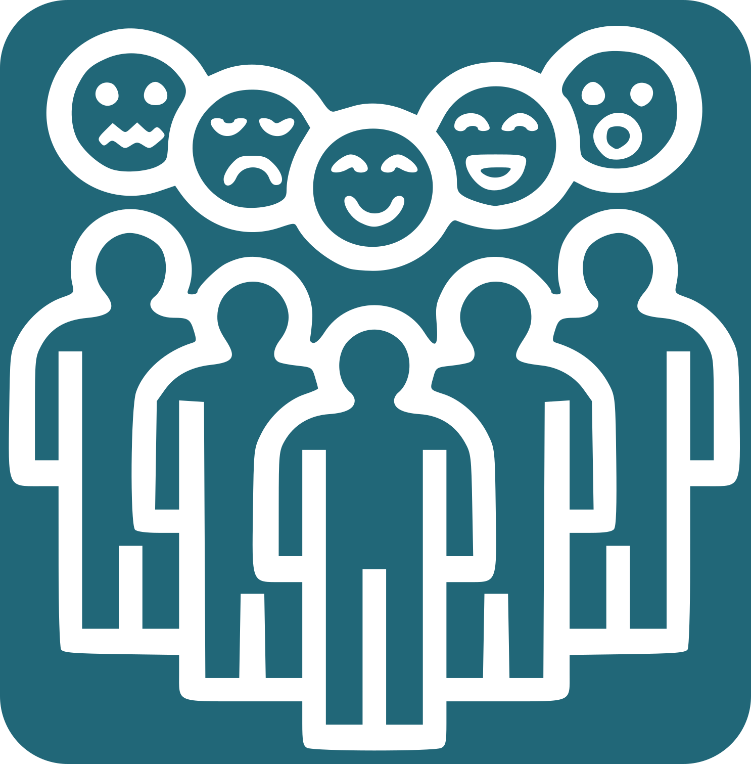 Grupo de personas con diferentes emociones