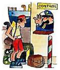 Persona en un control de aduanas