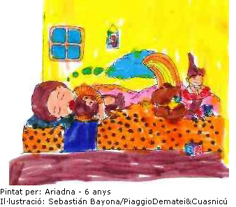 Dibuix de reposar i dormir pintat per Ariadna de 6 anys