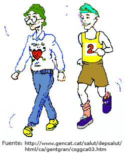 Personas caminando o corriendo ligeramente